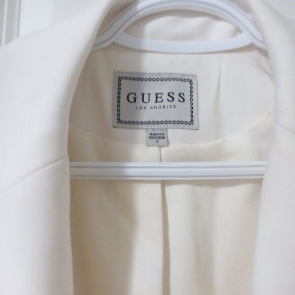 GUESS off white cream blazer overcoat with padded puffy shoulders - Picture 5 of 16